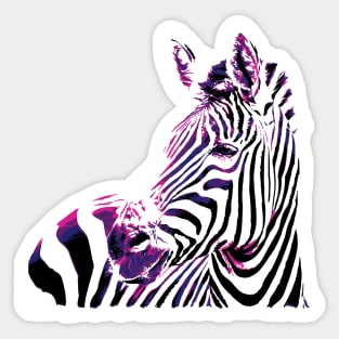 Hot Zebra Digital Painting Sticker